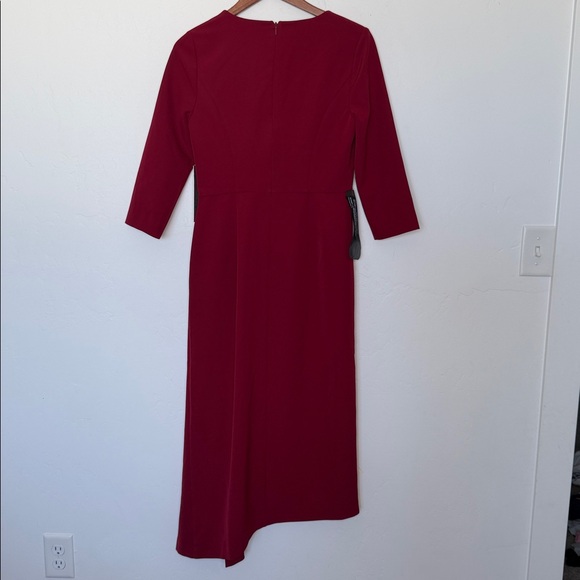 Kay Unger Leena Tea Length Dress Crimson Size 6 NWT - Picture 3 of 6